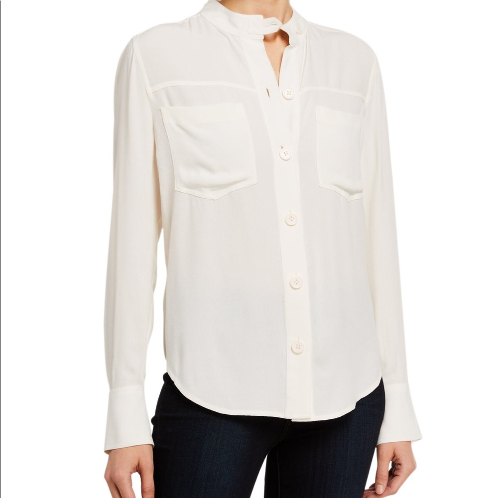 EUC Equipment Alex Ivory white Button shirt Blouse Small - Picture 2 of 9